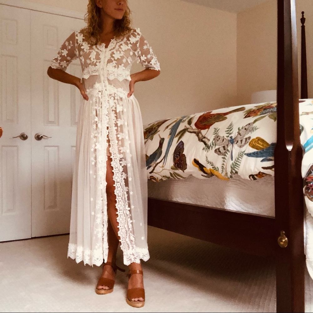 Beautiful Hawaiian Slip Overlay dress